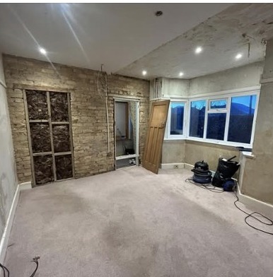 Room during plastering