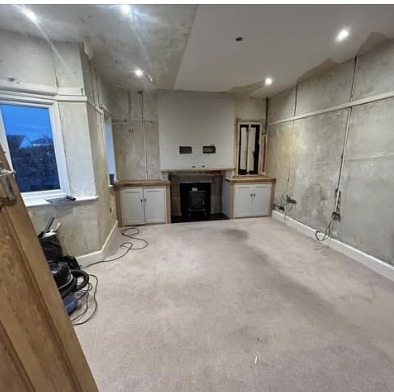 Finished plastered room