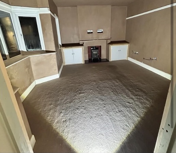Plastered living room angle